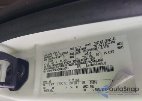 2013 Ford Econoline Wagon Xlt from USA, damaged, VIN 1FBNE3BL0DDA61691